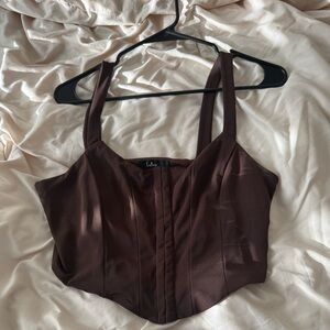 Lulu's Chocolate Brown Corset Top